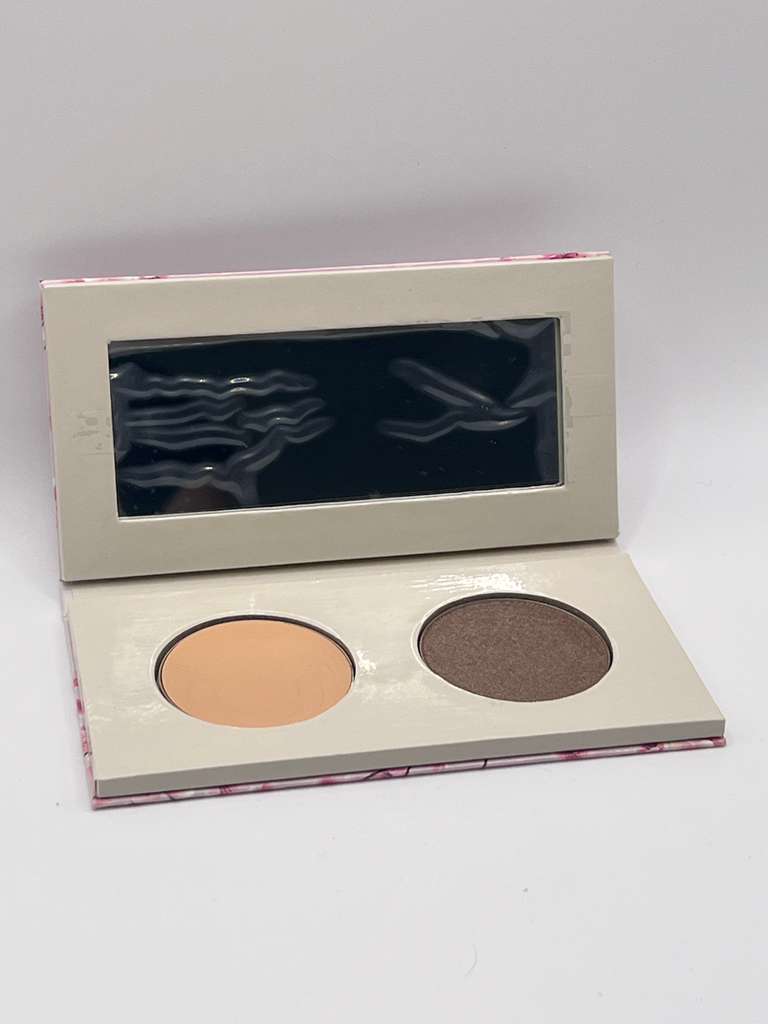Mally Eyeshadow Duo - Frosted Taupe, Compact with Mirror